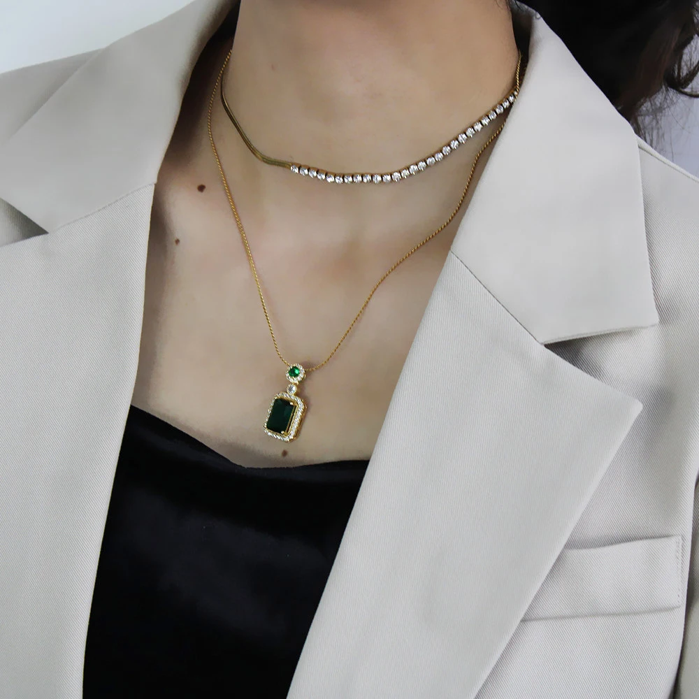 Женское Ожерелье из циркония роскошное ожерелье нержавеющей стали - купить по