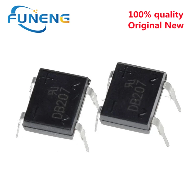 10 шт./партия, диодный мост retifica DB207 DIP-4 DB207S DIP4 2A 1000 В, диодный выпрямитель питания 1000 В, электронные компоненты