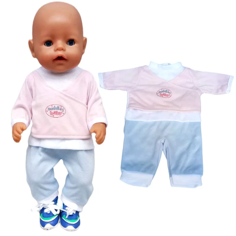 

17 Inch 43cm New Born Baby Doll Shirt Pants for Baby Bona Doll Clothes Children Girl Gift Toys Wears