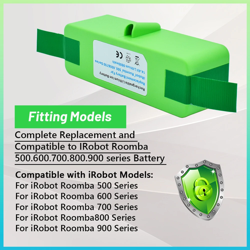 

14,4 В для Irobot-Roomba запасная батарея 500 Ач литий-ионная батарея для серии 600 800 533 зеленая фотобатарея