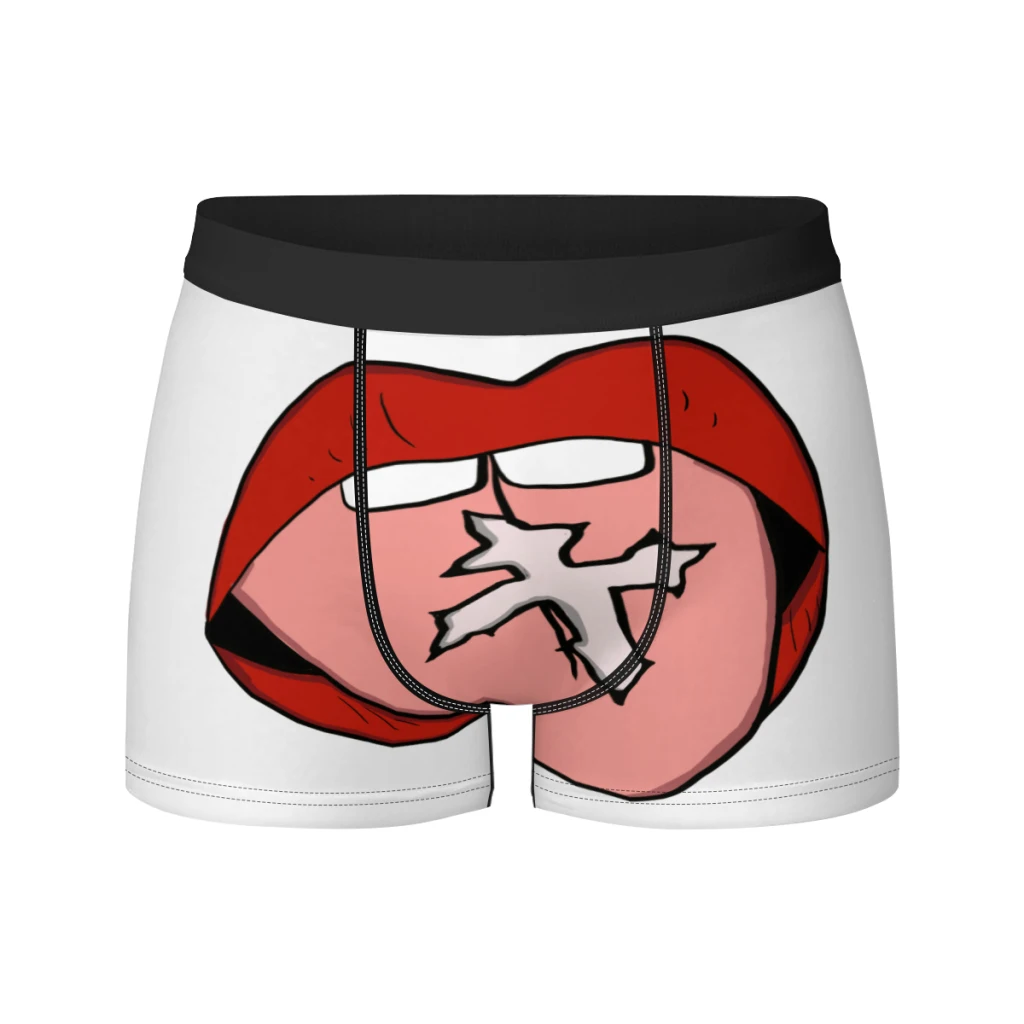 

New Breathable Boxer Men Underwear Soft Cartoon lips (37) Mens Boxers Man Breif