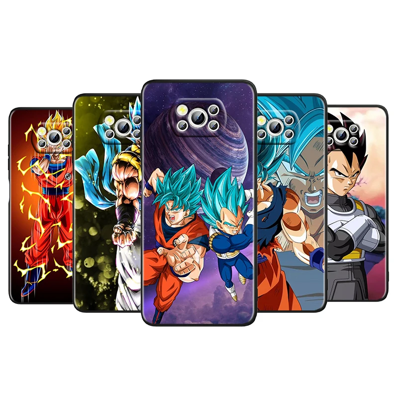 

Cartoon Dragon Ball Goku Cool For Xiaomi Poco M4 X4 X3 F3 GT NFC M3 C3 M2 F2 F1 X2 Pro Silicone Soft Black Phone Case Cover Capa