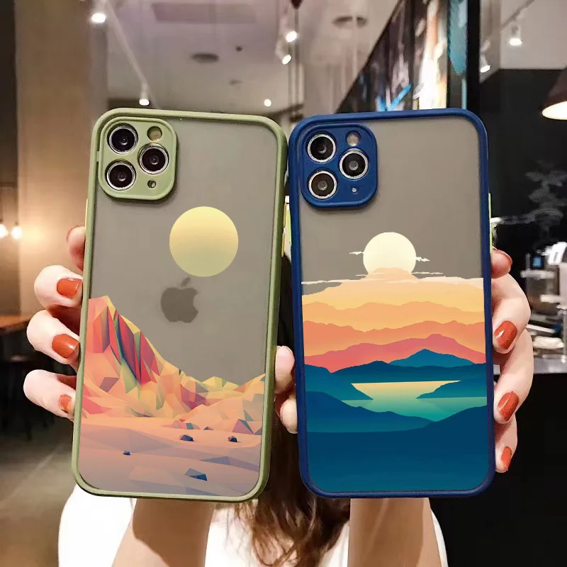 

Sunrise Phone Case For iphone X XS MAX XR Mountains Cover Hard Shockproof Case For iPhone 7 8 Plus SE20 12 13 14 11 pro MAX Case