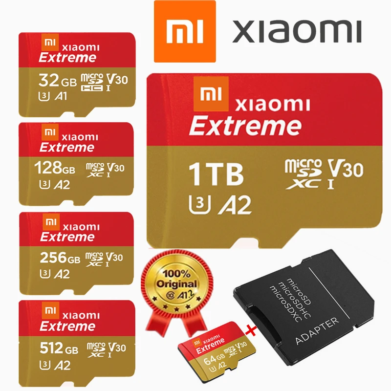 

Xiaomi High Speed 1TB 512GB USB Drive Micro SD Micro SDHC Micro SD Card 10 UHS-1 4K TF Memory Card + Card Reader Fast Shipping