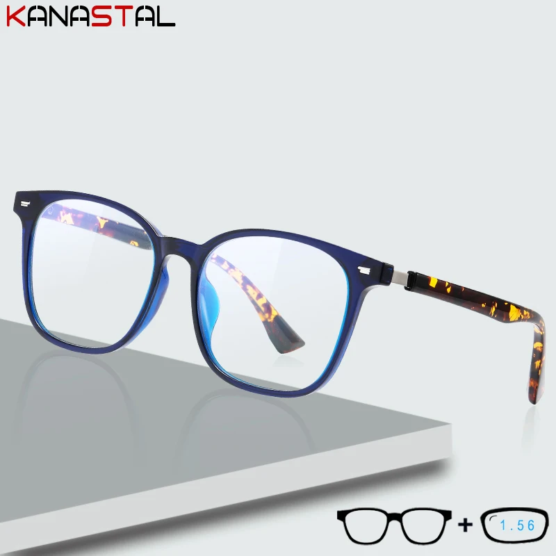 

Men Women Optics Lenses Reading Glasses Prescription Myopia Presbyopic Eyewear Blue Light Blocking TR90 Round Eyeglasses Frame