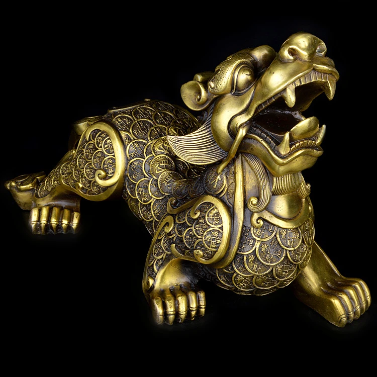 Большой ОФИС ДОМАШЬ эффективный талисман рисунок денег мифический дракон Pi Xiu FENG