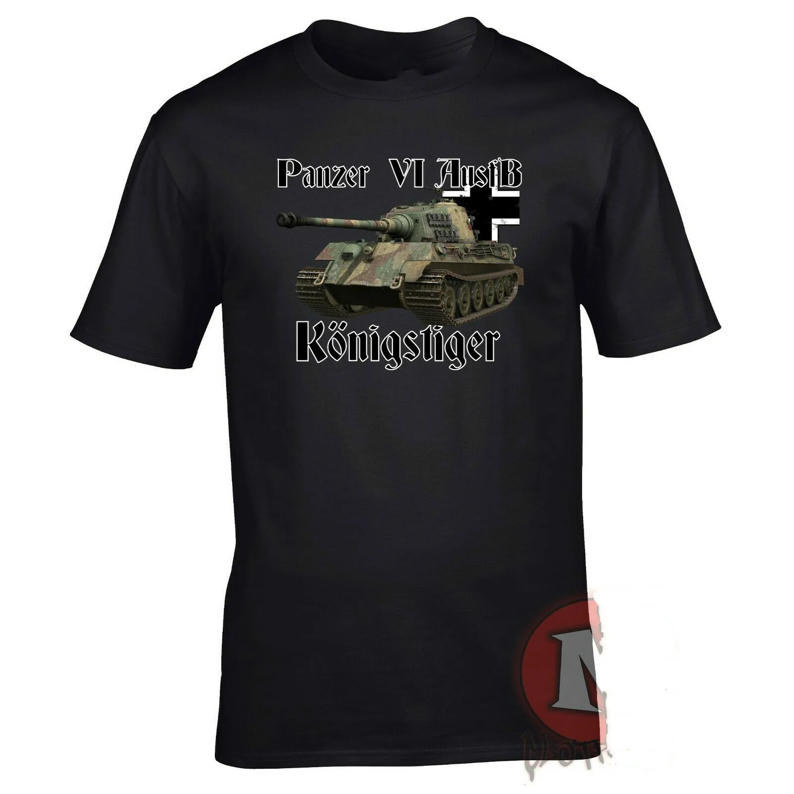 

WW2 German Military Panzer 6b KonigsTiger Tank T-Shirt Summer Cotton Short Sleeve O-Neck Men's T Shirt New S-3XL