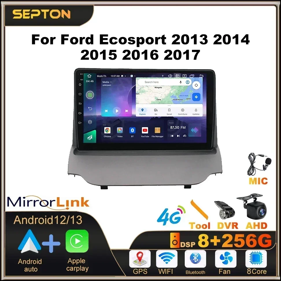 Экран автомобильного радио SEPTON Android для Ford Ecosport 2013 2014 2015 2016 2017 мультимедийный