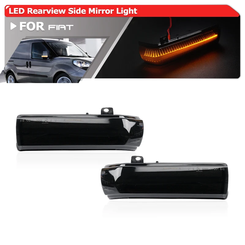 

2x Smoked Sequential Led Rearview Side Mirror Blinker For Fiat Doblo MK2 Vauxhall/Opel Combo D For RAM ProMaster City