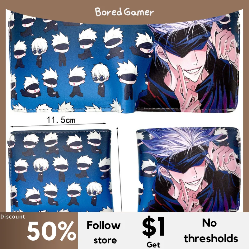 

Anime Jujutsu Kaisen Cosplay Unisex Cartoon Short Leather Wallet PU Card Holder Coin Foldable Wallet Fashion Daily Gifts
