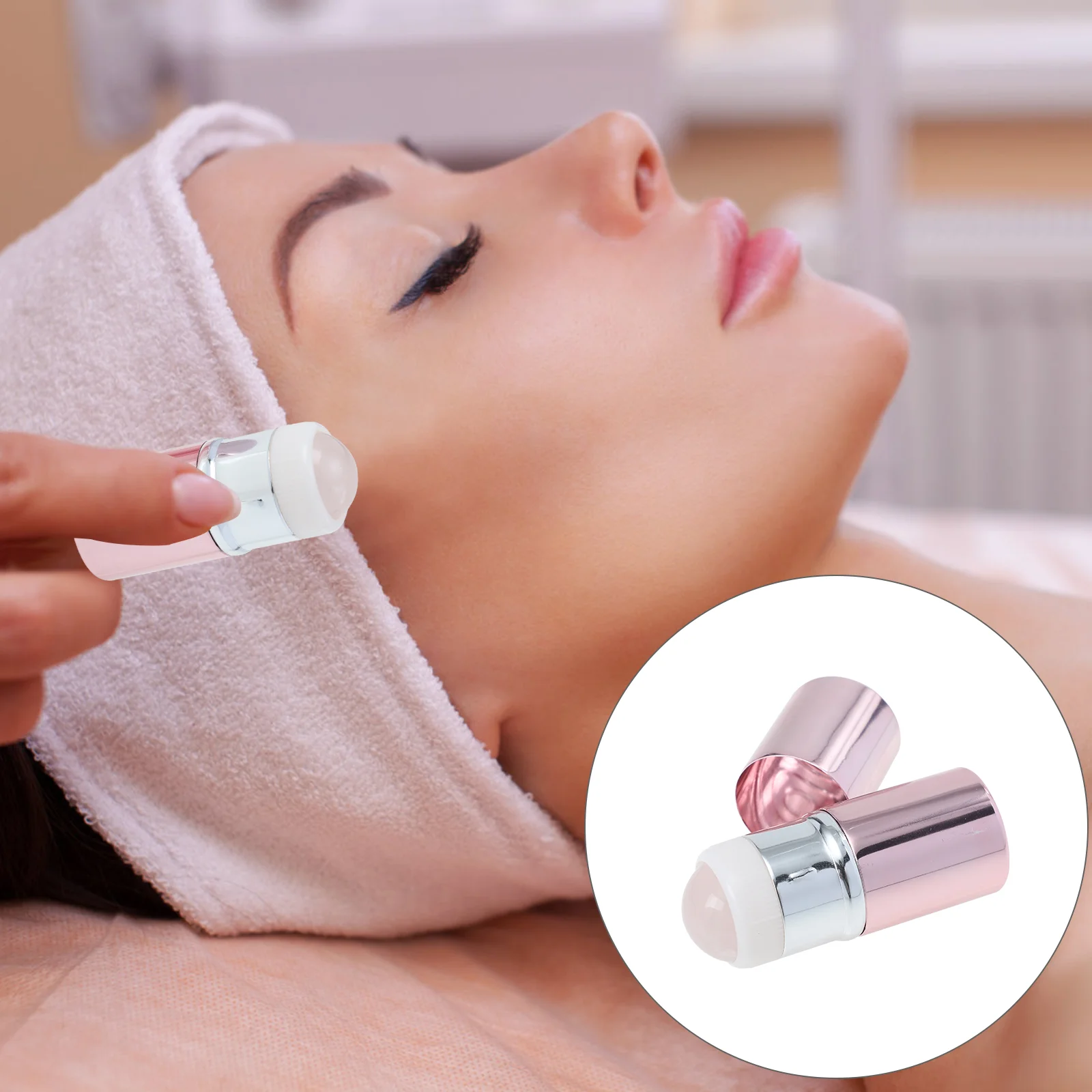 

Ice Roller Jade Face Massagertoolcare Facial Cooling Globe Cold Anti Aging Tray Travel Portable Edema Eye Silicone Guasha