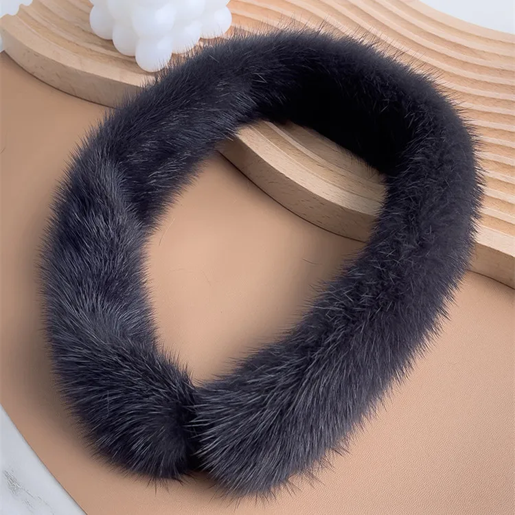 

Pudi Women Real Mink Fur Scarf Winter Girl Scarves Ring Cuff SF202