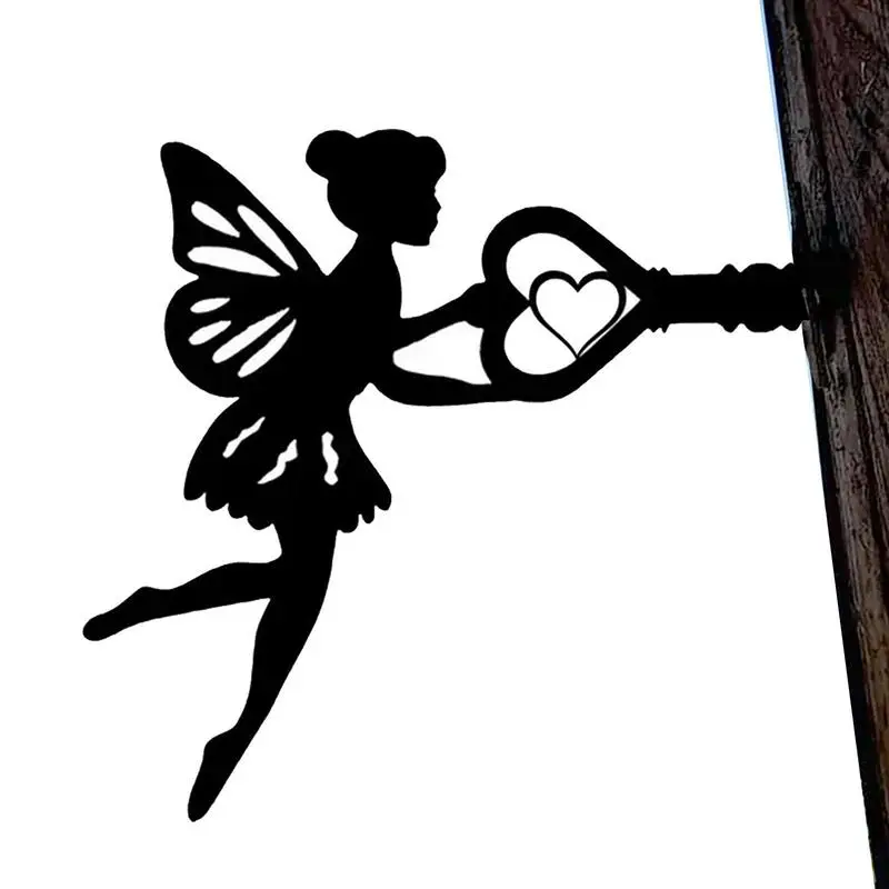 

Fairy Garden Metal Signs Outdoor Garden Fairies Outdoor Fairy Silhouette Statue Fairy Branch Decoration Steel Fairy Craft