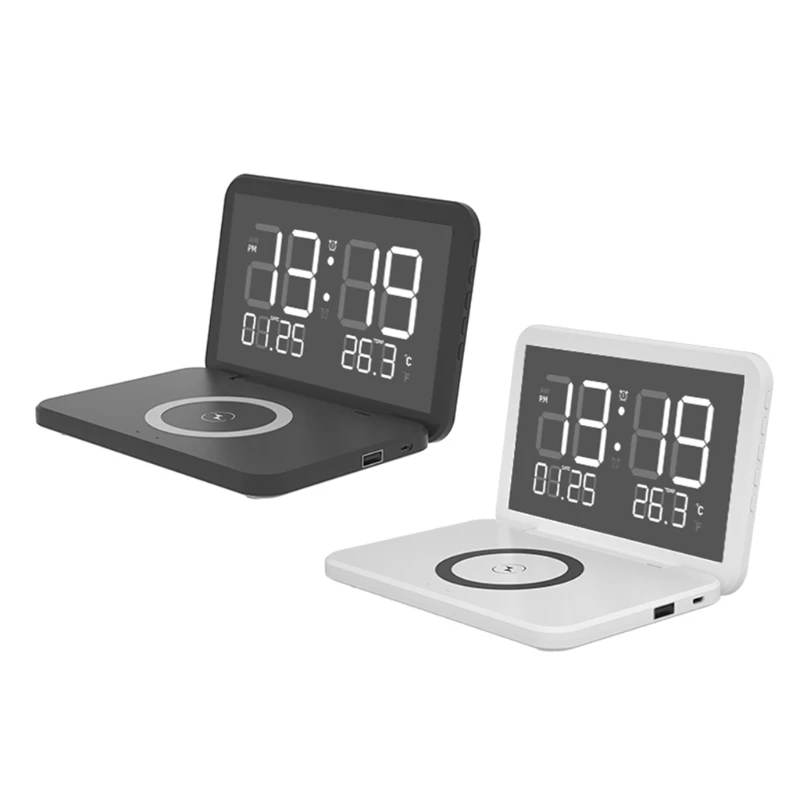 

Mute Alarm Clock Multifunctional Digital Clock for Bedroom Living Room Kitchen