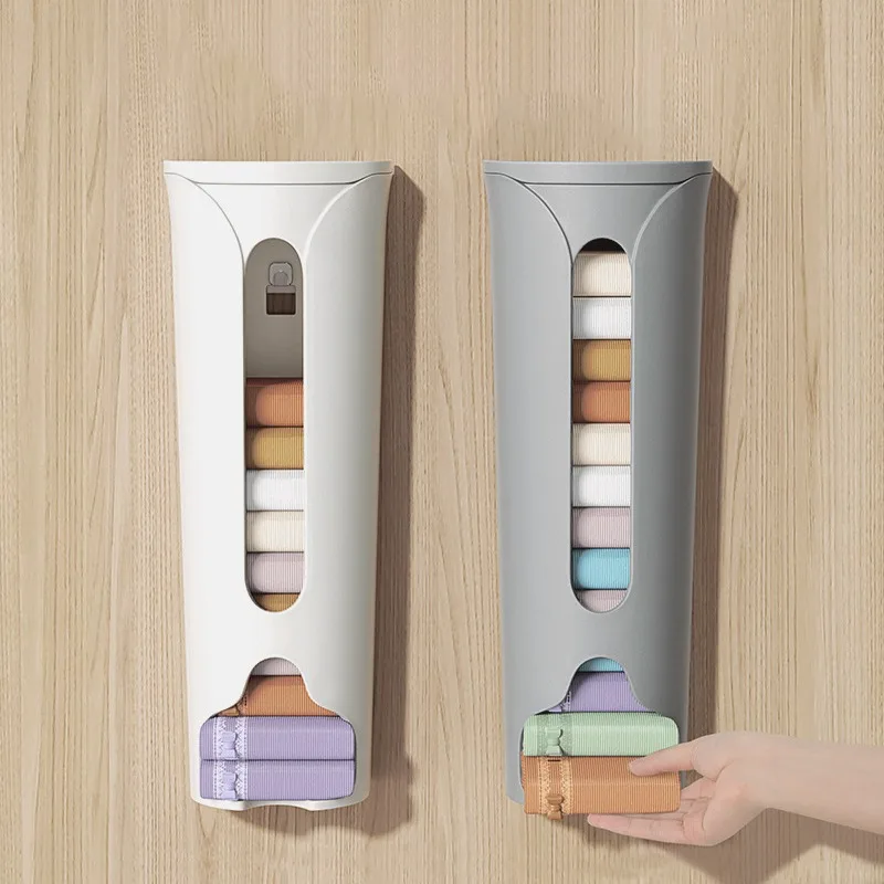 

Home Garbage Bag Dispenser Storage Box Wall-Mounted Underwear Storage Box Closet Underwear Panties Socks Organizer Self adhesive