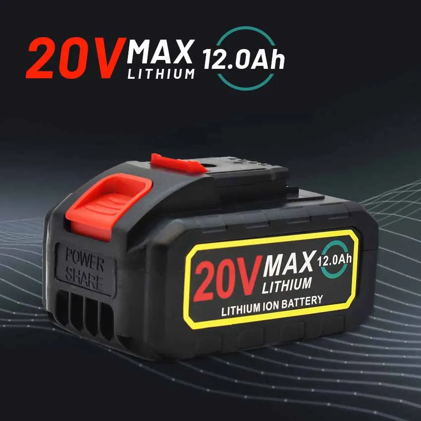 

high-capacity Li-ion 20V 12000mAh lithium battery for Day Cordless Wrench power tool Electric drill Fast Charging factory outlet