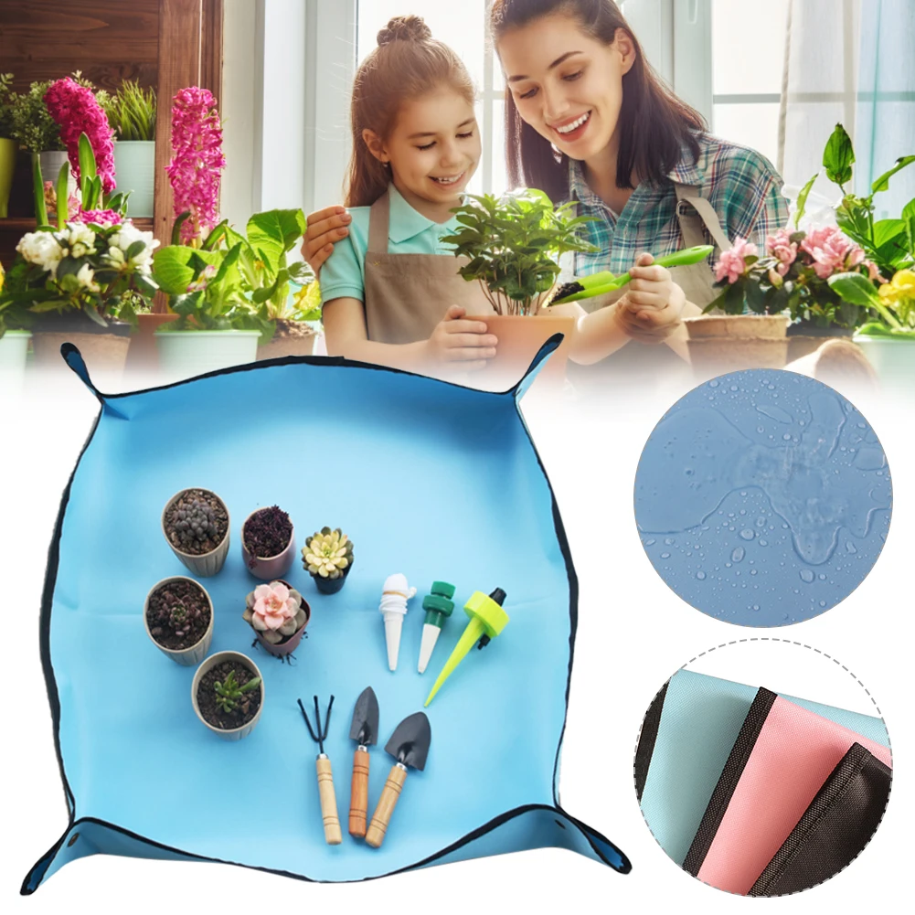 

50-100CM Gardening Planting Mat PE Plant Repotting Mat, Foldable Waterproof Gardening Potting Pad Flower Pots Transplanting Mats