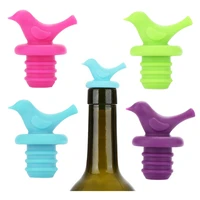 the new creative bird design wine stopper silicone wine cork stopper plug cover bottle caps bottle stopper wine pourer stoppers