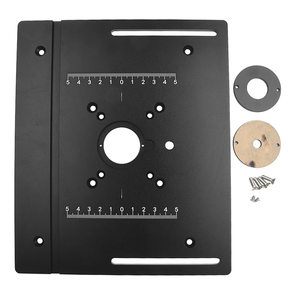 

Router Table Insert Plate Aluminum Alloy Board 24*20cm Woodworking Edge Trimming CNC Engraving Machine Tools Accessories