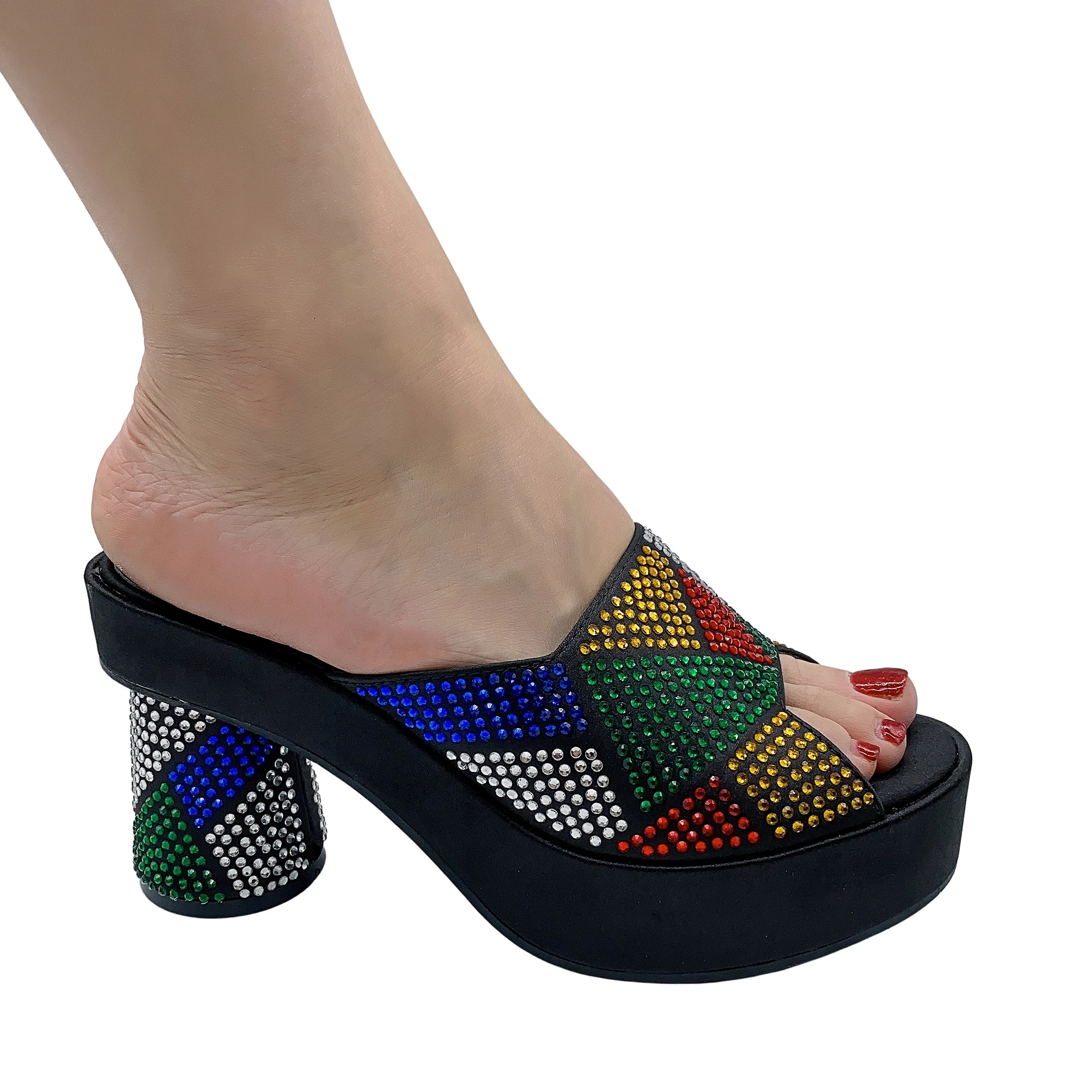 Silver Wedding Party Sandals Comfy Shoes Summer Wedding Evening Party Pumps High Sandals Chunky Platform Sandals Women Lady Heel