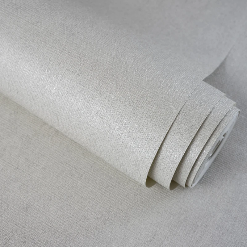 Серый Белый Льняной Текстурный Бетон Обои Рулон Сплошной Цвет Виниловые Гладкие Обои Винтажная Индустриальная Стилистика Домашний Декор.