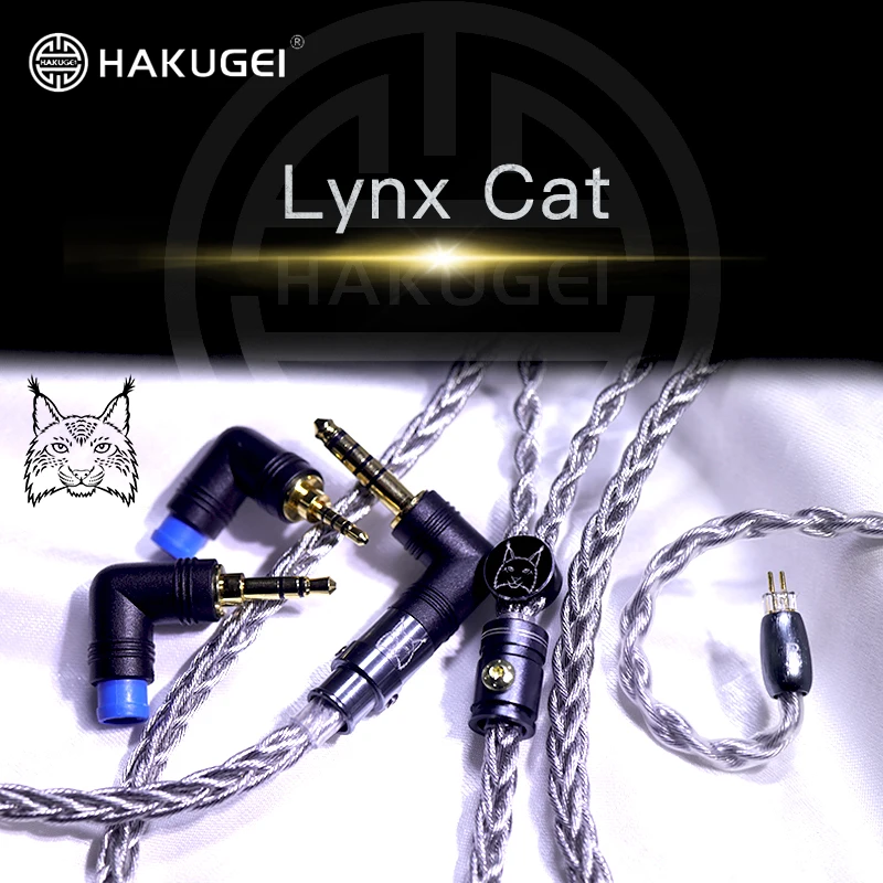 

HAKUGEI Lynx Cat Black litz copper-silver alloy silver plated occ Modular plug 3 to1