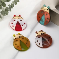 niche insect cartoon brooches cute ladybug brooch new acrylic corsage retro pins clothes accessories creative design jewelry