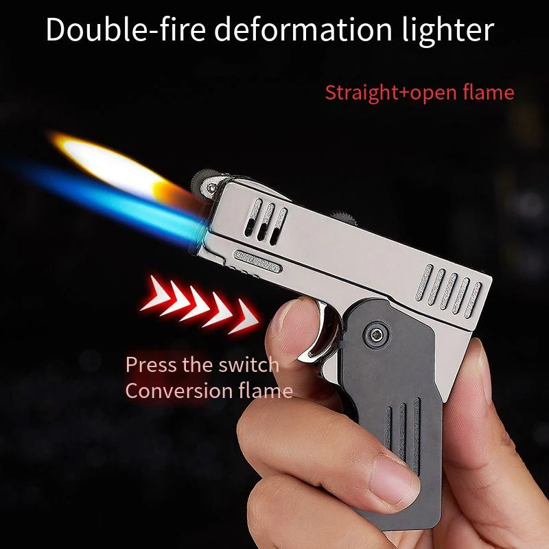 

Dual Fire Conversion Lighter Gas Personalized Windproof Fuel Lighte Inflatable Igniter Male Gift Fashion Network Red Lighter