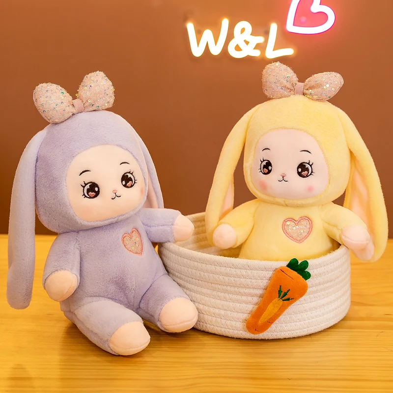 

30cm Cute Soft Lop-eared Rabbit Plush Toys Office Nap Stuffed Animal Pillow Home Comfort Cushion Christmas Gift Doll Kids Girl