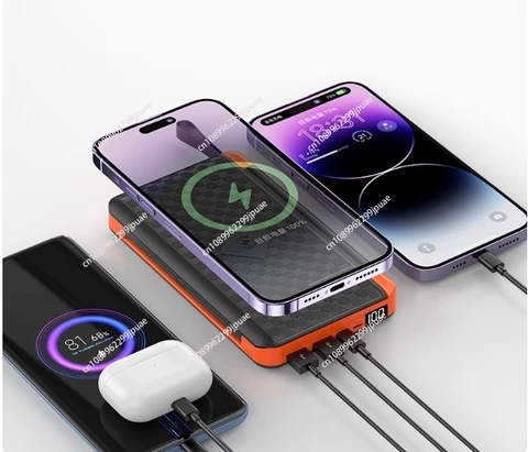 Poverbank 20000 мАч Складной аккумулятор на солнечной батарее с 3 солнечными панелями Беспроводное зарядное устройство Qi Powerbank