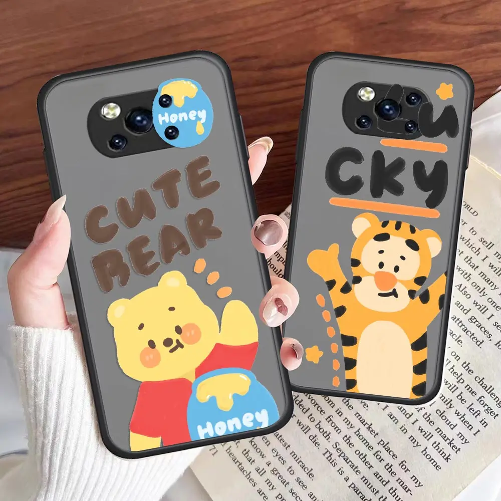 

Disney Cute Winnie The Pooh Bear Cartoon Matte Case For Xiaomi Poco M4 Case For Xiaomi Mi Poco F4 X4 M4 X3 M3 F3 GT Note10 Max 2