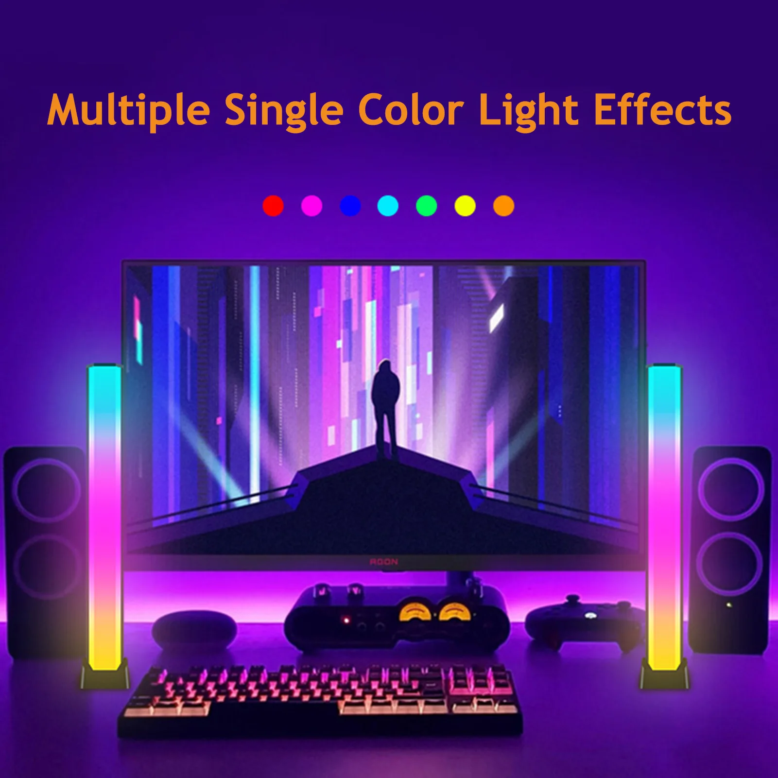 

Computer Atmosphere Light Decoration RGB Light Gaming Music Rhythm Light Ambient Strip Night Light Computer Decor Colorful