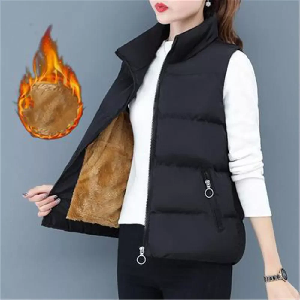 

2022New Korean Fashion Woman Jacket Vest down Cotton Vest Women's Autumn Winter Loose Sleeveless Jacket Vest Woman Snow Wear