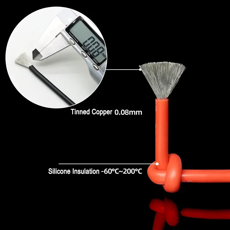 Мягкий силиконовый кабель 1/5/10 м автомобильная аккумуляторная проводка 30 28 26 24 22 20