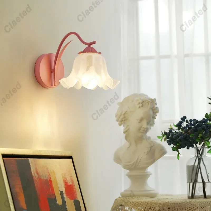 Кремовый настенный светильник в стиле ретро лампа для спальни прикроватного