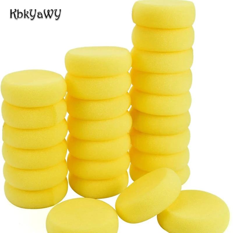 

Kbkyawy 50pcs Car Foam Waxing Pads Vehicle Sponge Applicator Clean Paint Polishing for Cars and Various Paint Coating Waxing