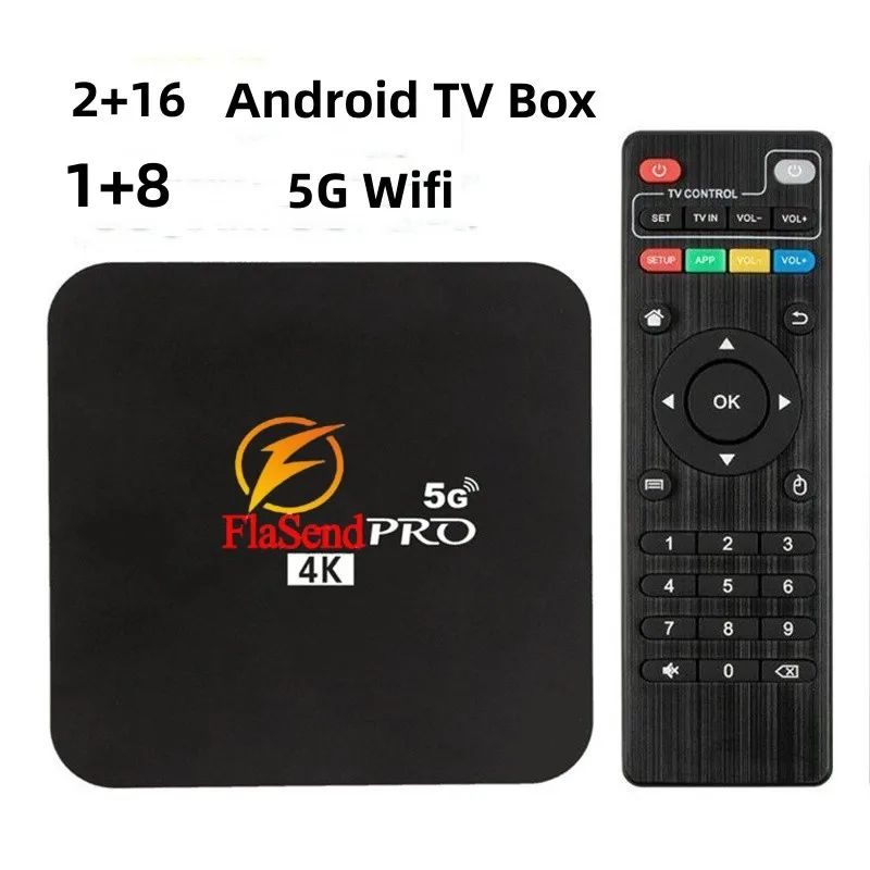 Free Shippping Flasend Pro 1G+8G 4K 5G WiFi Internet Permanent Free Channels S905L Smart 8G/16G Set Top Android 11 TV Box images - 6