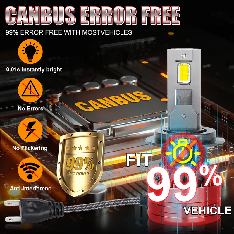 CARLitek F5 F5C H7 Светодиодная лампа для автомобильных фар Canbus 800 Вт 600000 Светодиодные