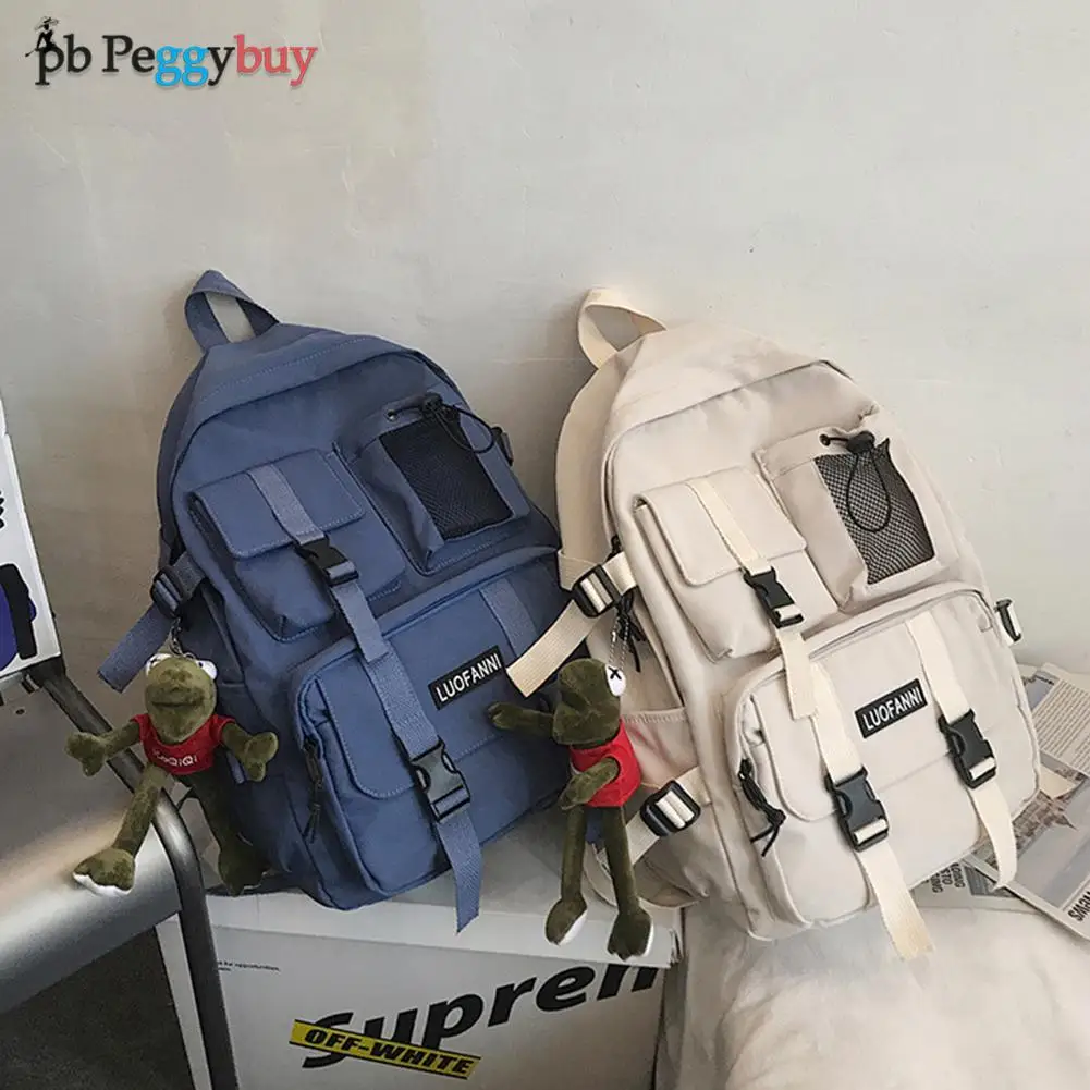 

Students Nylon Multi-pocket Backpack Large Capacity Zipper School Bags Ladies Anti-Theft Rucksack Preppy Style College Backpack