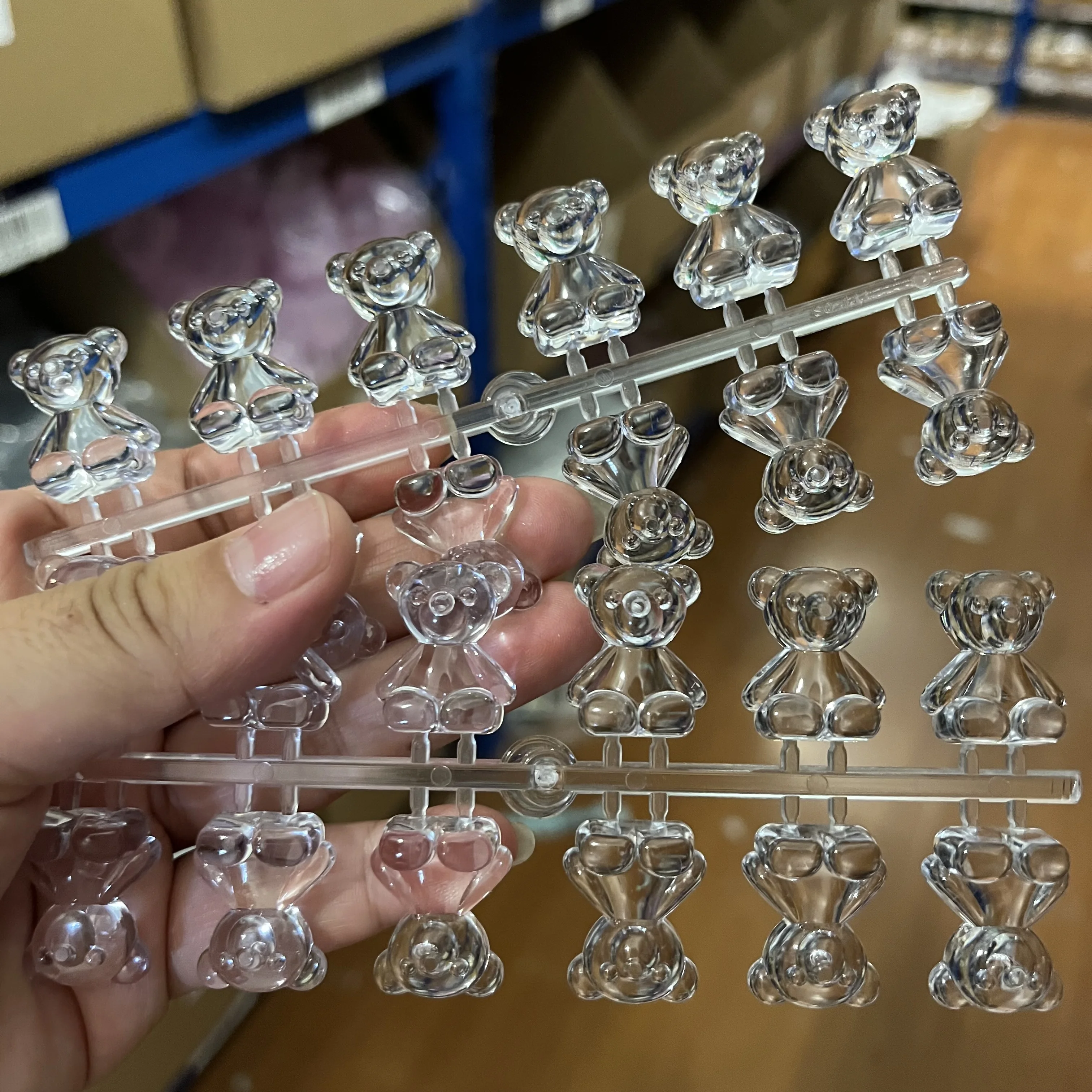 

24pcs Practical Bear Shape Display False Tips DIY Gel Palette Color Card Transparent Manicur Tools Swatches Salon Showing Shelf*