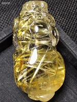 genuine natural gold rutilated quartz pi xiu pendant gemstone brazil 593124mm wealthy women men jewelry aaaaaa