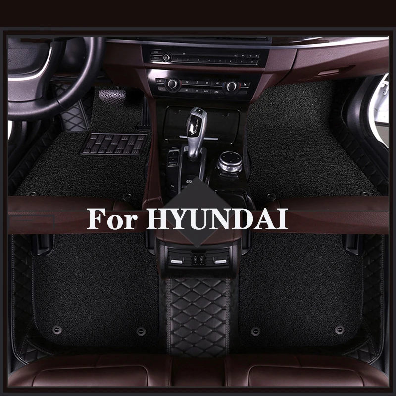 

Высококачественный индивидуальный двухслойный съемный автомобильный напольный коврик с алмазным рисунком для HYUNDAI Tiburon Venue i40 Avante автозапчасти