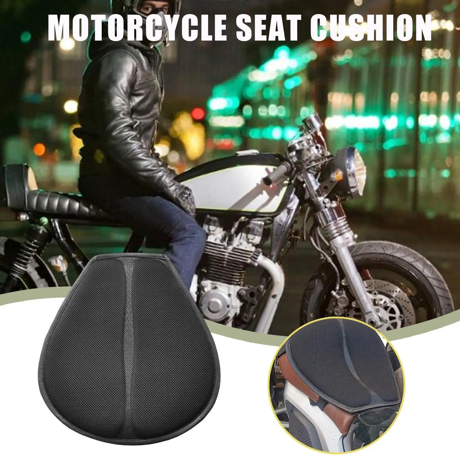 

Motorcycle Cushion 3d Mesh Fabric Shockproof Breathable Waterproof Cushion Pad Motorbike Universal E1g3