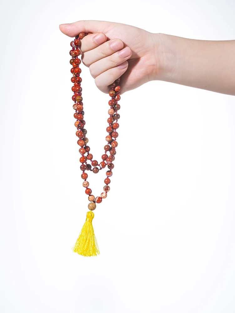 Ожерелье OAIITE 108 из бисера Mala для женщин натуральные камни качественная красная