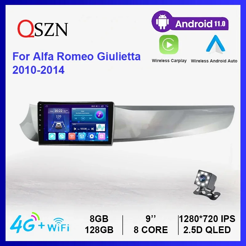 Автомобильный радиоприемник стерео для Alfa Romeo Giulietta 2010 - 2014 8 + 128G Wifi DSP GPS Carplay