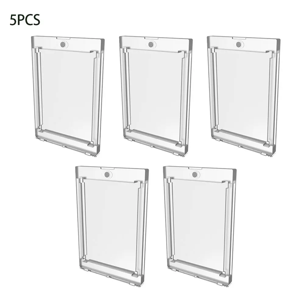 

5pcs Trading Card Holder Protection Game Basketball Sports Star UV Proof Rectangle Transparent Home Magnetic Display Case Yugioh