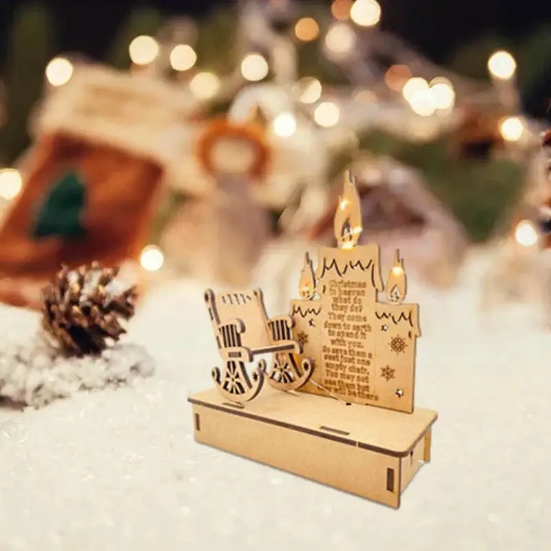 

Memorial Gifts Candle Holder Christmas Remembrance Candle wooden ornaments Living Room Decoration Gift home decore candelabra