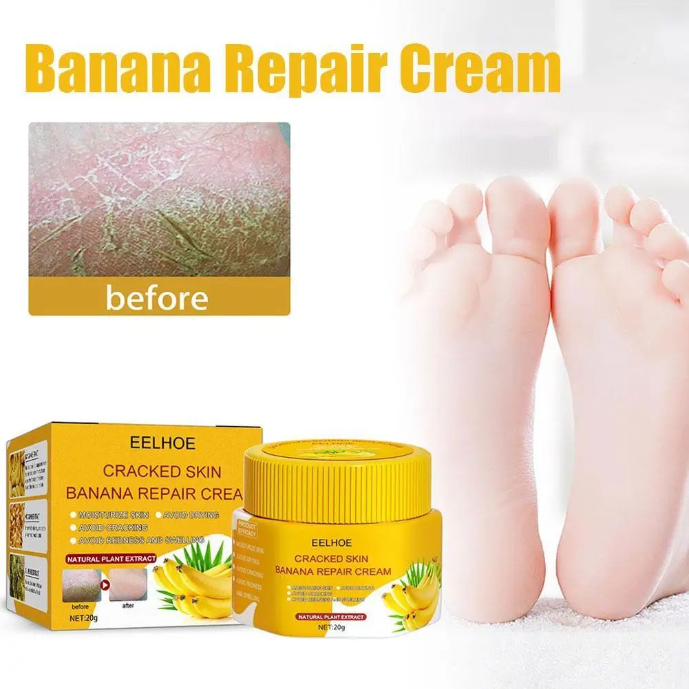 

Натуральное банановое масло, увлажняющий, потрескавшийся бальзам для пятки, крем для восстановления кожи ног и рук, антивысыхающая мазь для гладкого удаления омертвевшей кожи