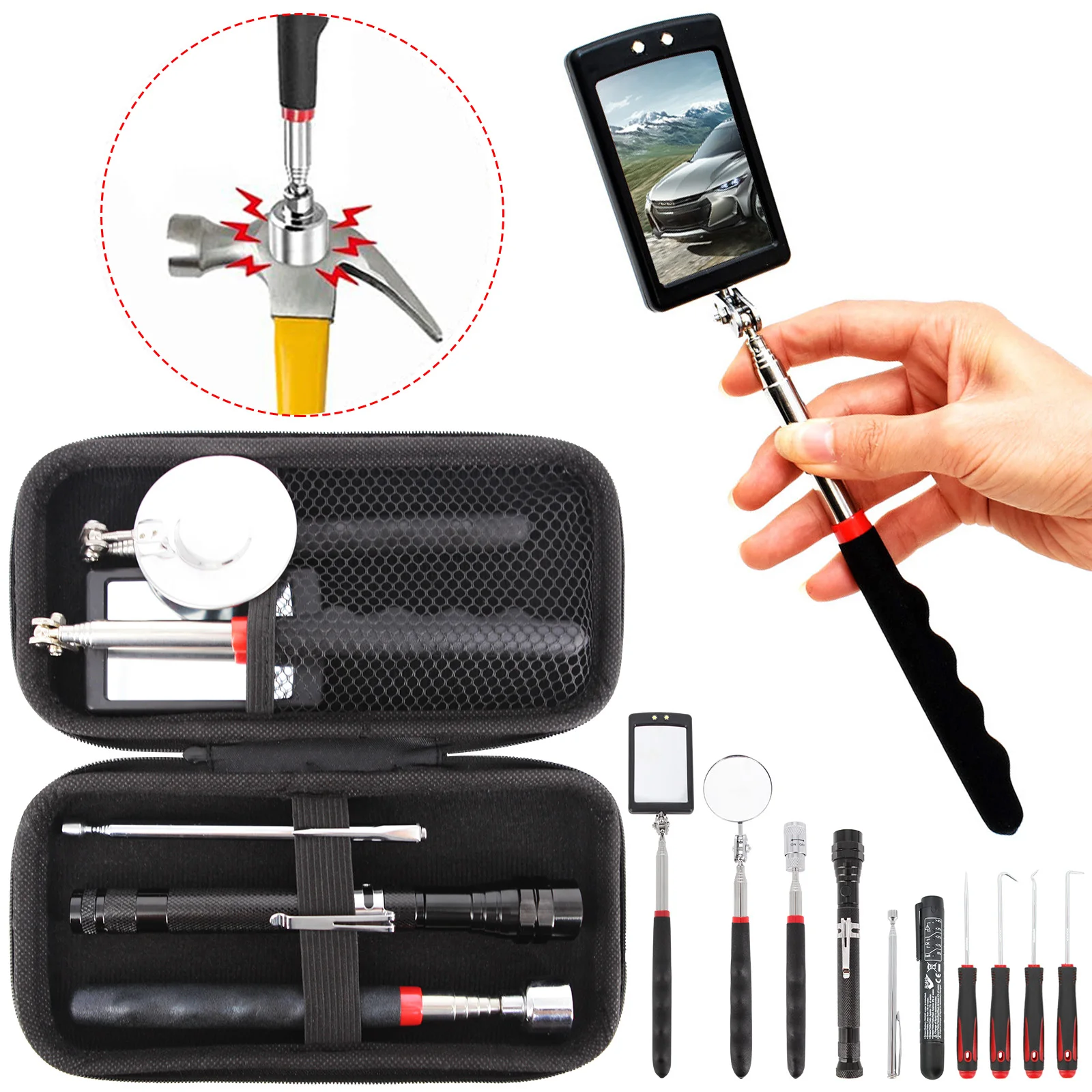 

5Pcs Mini Portable Telescopic Magnetic Magnet Pen Handy Tool Capacity For Picking Up Nut and Bolt Extendable Pickup Rod Stick