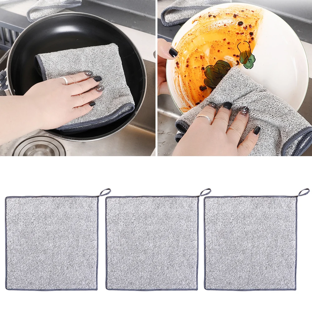 

1 Pcs Strong Cleaning Cloth Dish Washing Cleaning Towel Non-stick Oil Rag Kitchen Household Clean Cloth Absorbe Water Wipes